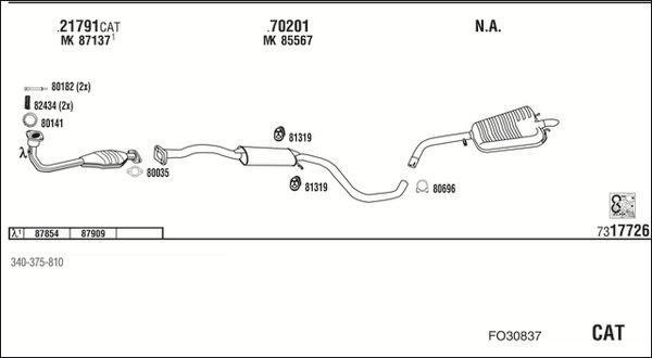 Obrázok Výfukový systém WALKER  FO30837