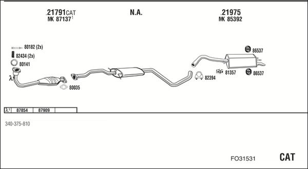 Obrázok Výfukový systém WALKER  FO31531