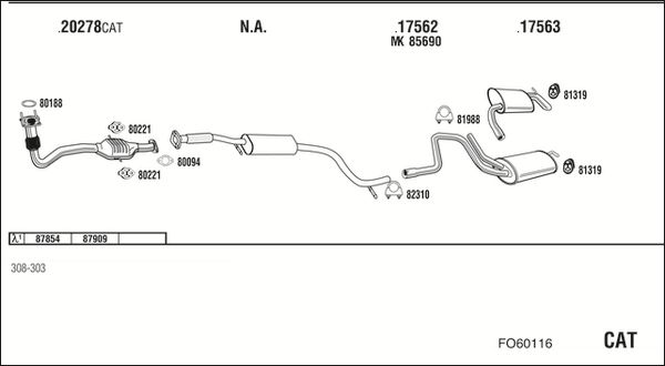 Obrázok Výfukový systém WALKER  FO60116