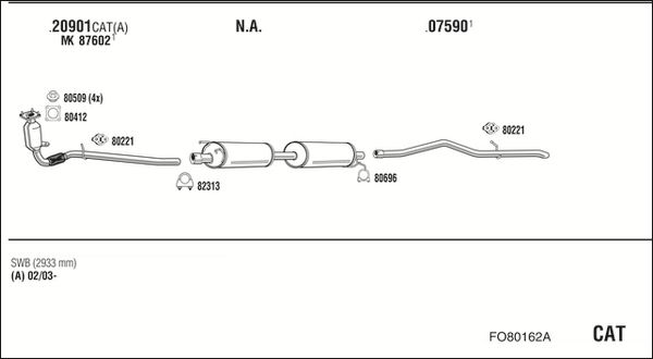 Obrázok Výfukový systém WALKER  FO80162A