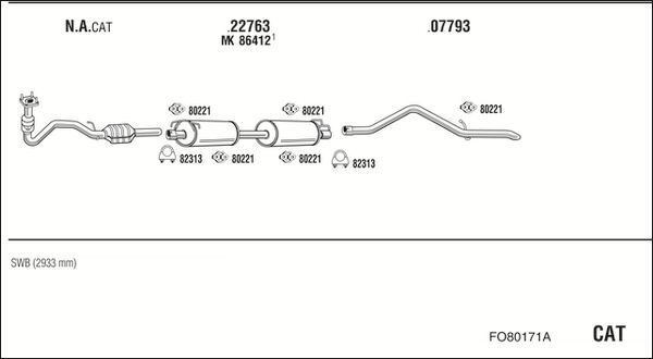 Obrázok Výfukový systém WALKER  FO80171A