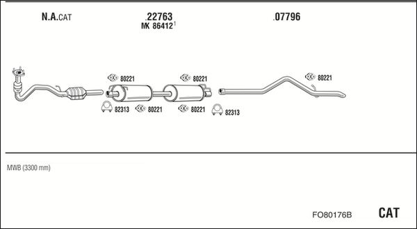 Obrázok Výfukový systém WALKER  FO80176B