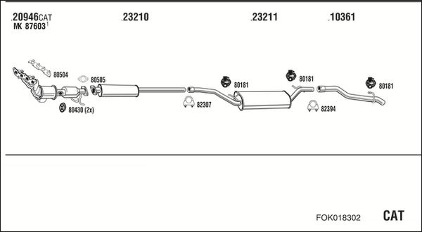 Obrázok Výfukový systém WALKER  FOK018302