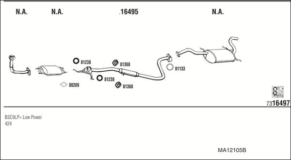 Obrázok Výfukový systém WALKER  MA12105B