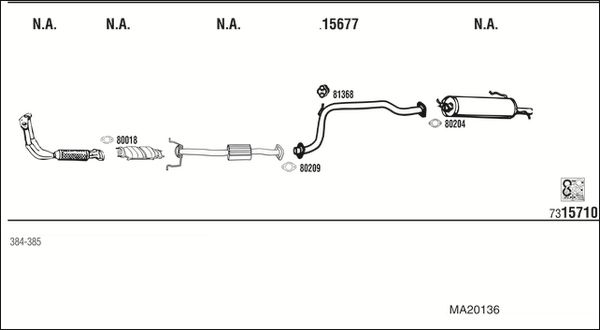 Obrázok Výfukový systém WALKER  MA20136