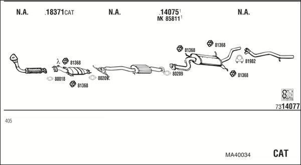 Obrázok Výfukový systém WALKER  MA40034