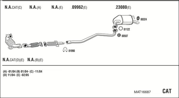 Obrázok Výfukový systém WALKER  MAT16687