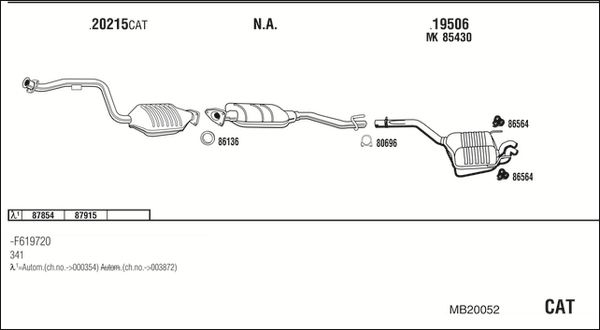 Obrázok Výfukový systém WALKER  MB20052