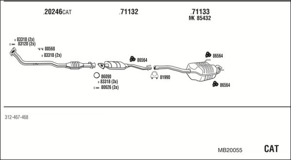 Obrázok Výfukový systém WALKER  MB20055
