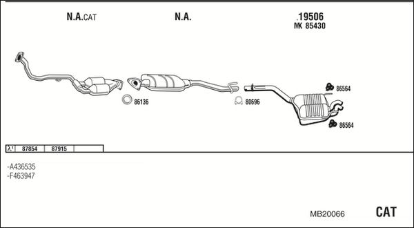 Obrázok Výfukový systém WALKER  MB20066