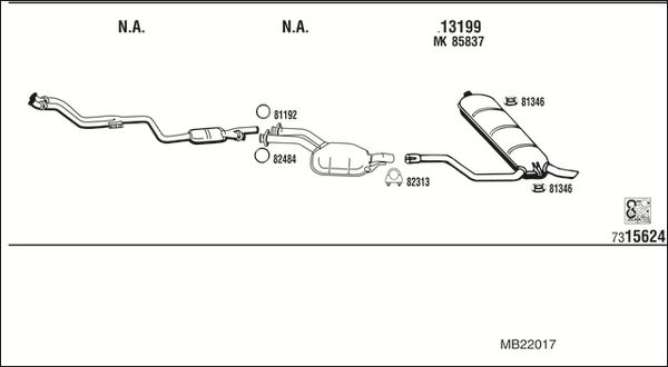 Obrázok Výfukový systém WALKER  MB22017