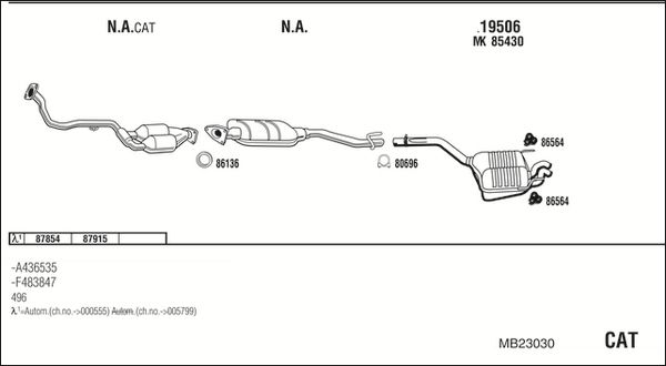 Obrázok Výfukový systém WALKER  MB23030