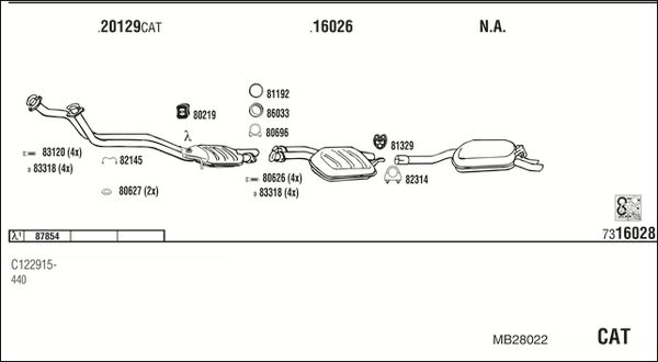 Obrázok Výfukový systém WALKER  MB28022