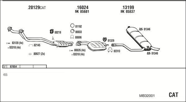 Obrázok Výfukový systém WALKER  MB32001