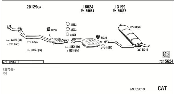 Obrázok Výfukový systém WALKER  MB32019