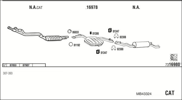 Obrázok Výfukový systém WALKER  MB43324