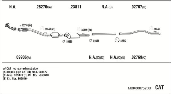 Obrázok Výfukový systém WALKER  MBK008752BB