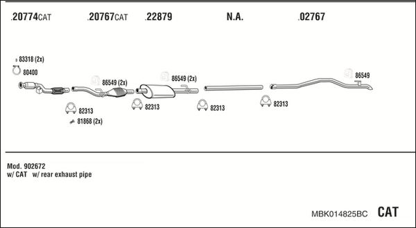 Obrázok Výfukový systém WALKER  MBK014825BC