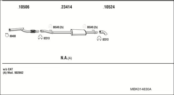 Obrázok Výfukový systém WALKER  MBK014830A