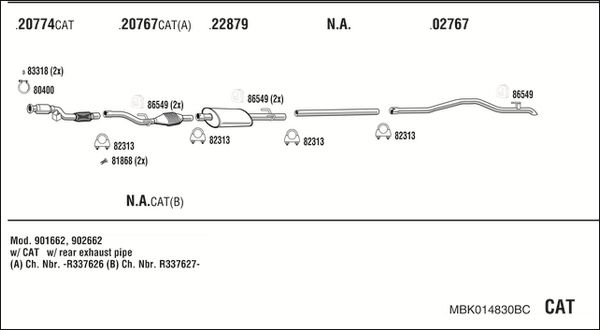 Obrázok Výfukový systém WALKER  MBK014830BC