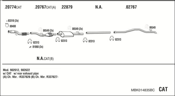 Obrázok Výfukový systém WALKER  MBK014835BC