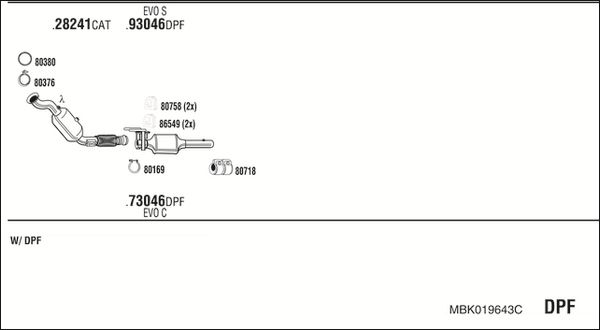 Obrázok Výfukový systém WALKER  MBK019643C
