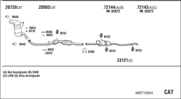 Obrázok Výfukový systém WALKER  MBT15834