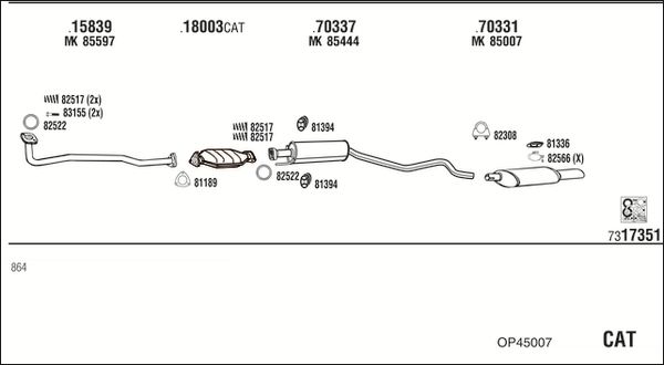 Obrázok Výfukový systém WALKER  OP45007