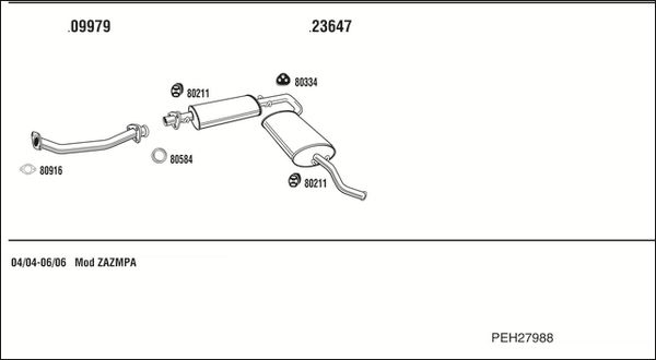 Obrázok Výfukový systém WALKER  PEH27988