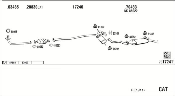 Obrázok Výfukový systém WALKER  RE19117
