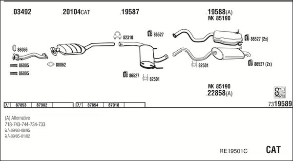Obrázok Výfukový systém WALKER  RE19501C
