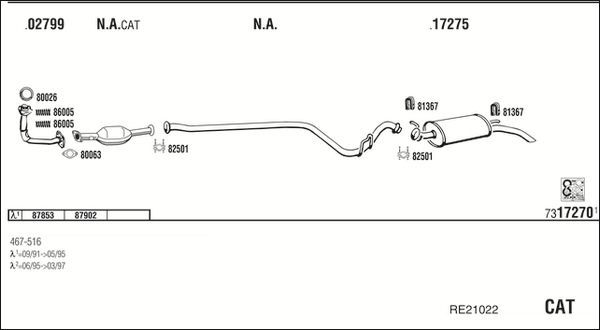 Obrázok Výfukový systém WALKER  RE21022