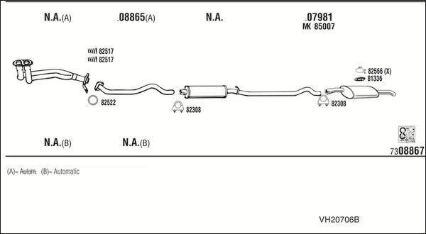 Obrázok Výfukový systém WALKER  VH20706B