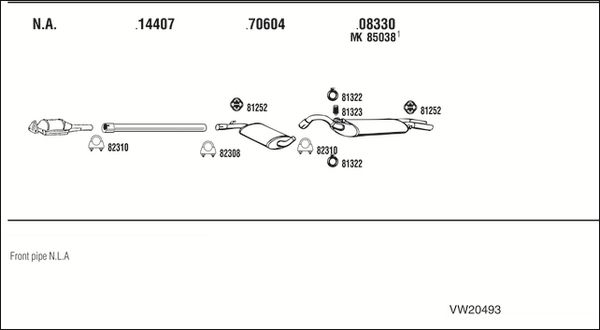 Obrázok Výfukový systém WALKER  VW20493