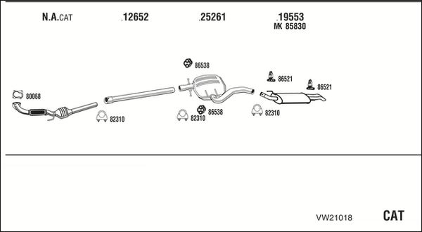 Obrázok Výfukový systém WALKER  VW21018