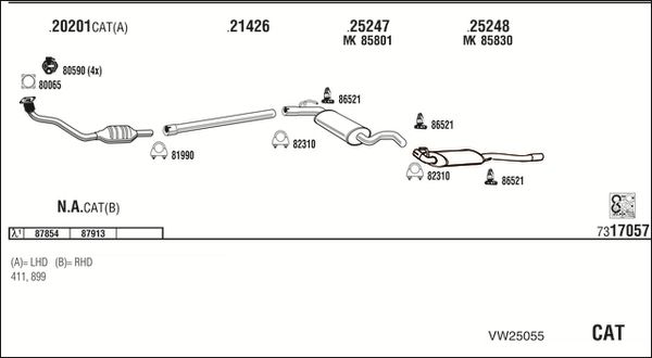 Obrázok Výfukový systém WALKER  VW25055