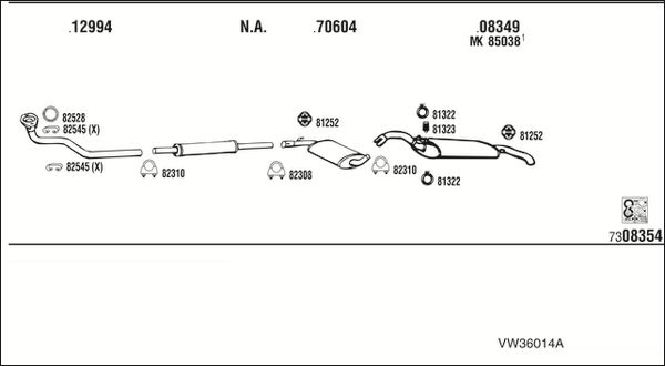 Obrázok Výfukový systém WALKER  VW36014A