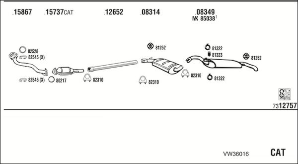 Obrázok Výfukový systém WALKER  VW36016
