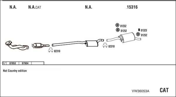 Obrázok Výfukový systém WALKER  VW36053A