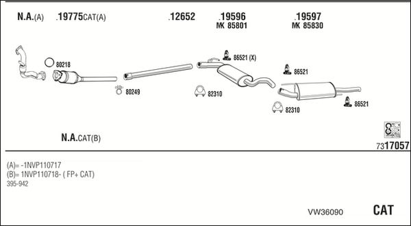 Obrázok Výfukový systém WALKER  VW36090