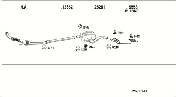 Obrázok Výfukový systém WALKER  VW36149