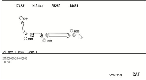 Obrázok Výfukový systém WALKER  VW72229