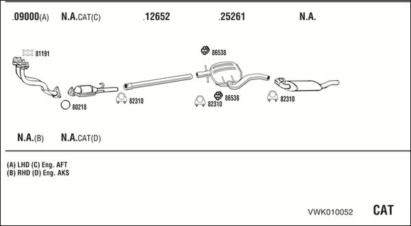 Obrázok Výfukový systém WALKER  VWK010052