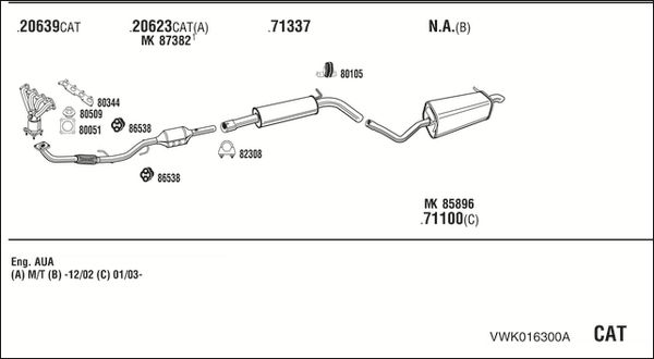 Obrázok Výfukový systém WALKER  VWK016300A