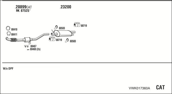 Obrázok Výfukový systém WALKER  VWK017360A