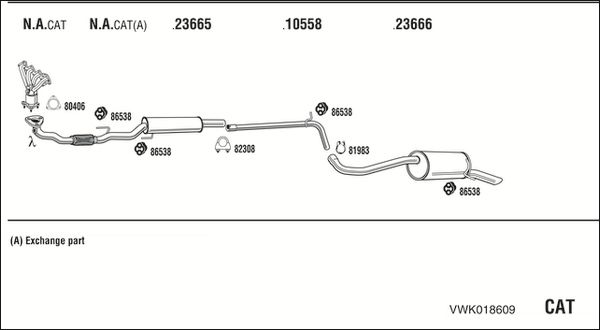 Obrázok Výfukový systém WALKER  VWK024176A