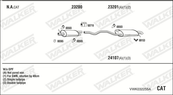 Obrázok Výfukový systém WALKER  VWK032255A