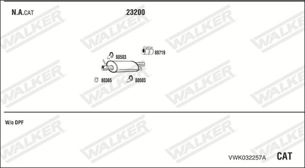 Obrázok Výfukový systém WALKER  VWK032257A