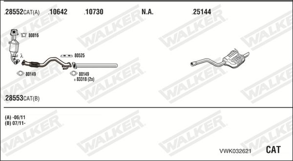 Obrázok Výfukový systém WALKER  VWK032621