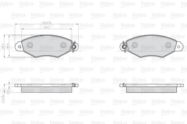 Obrázok Sada brzdových platničiek kotúčovej brzdy VALEO OPTIPACK for LCV 872807